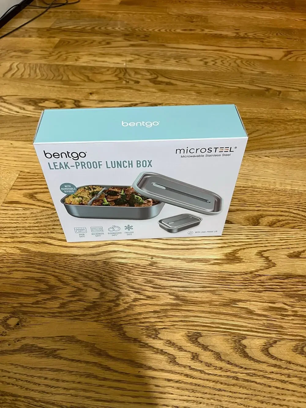 Bentgo MicroSteel Leak-Proof Lunch Box - Microwave-Safe, Oven-Safe Aqua